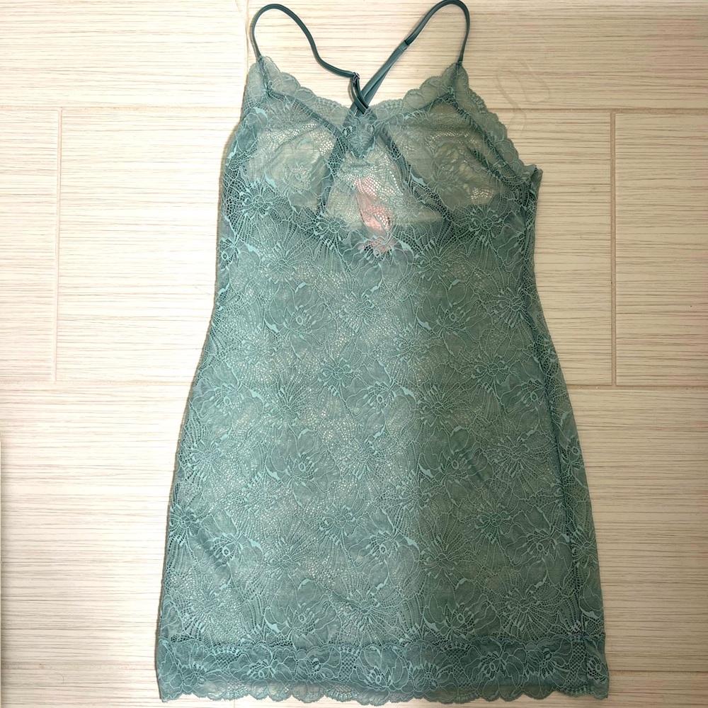 Light blue lace teddy Victoria Secret NWT